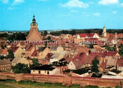 AK / Ansichtskarte Wittstock Stadtbild mit Kirchen Stadtmauer Wittstock