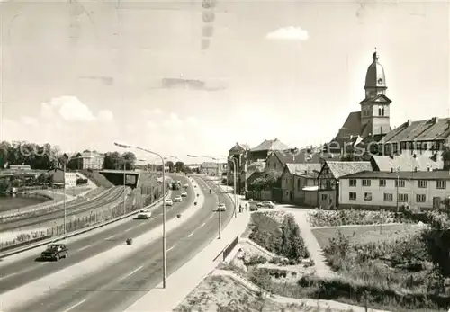 AK / Ansichtskarte Waren_Mueritz Hauptstrasse Blick zur Kirche Waren Mueritz