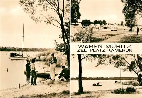 AK / Ansichtskarte Waren_Mueritz Zeltplatz Kamerun an der Mueritz Mecklenburgische Seenplatte Waren Mueritz