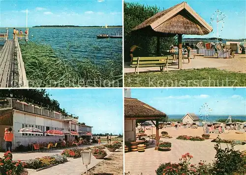 AK / Ansichtskarte Roebel_Mueritz Urlauberdorf des VEB Steinkohlenwerk Martin Hoop Zwickau Steg Strand Mueritz Mecklenburgische Seenplatte Roebel Mueritz