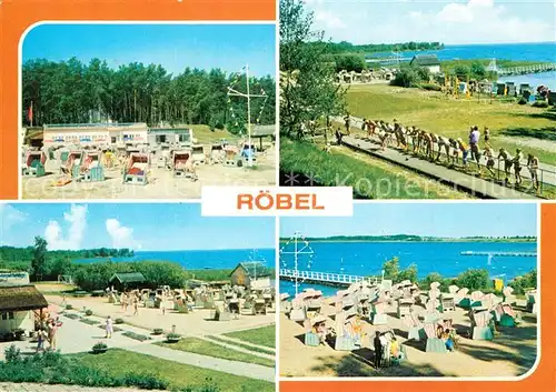 AK / Ansichtskarte Roebel_Mueritz Urlauberdorf Martin Hoop des VEB Steinkohlenkokereien August Bebel Zwickau Badestrand Mueritz Roebel Mueritz