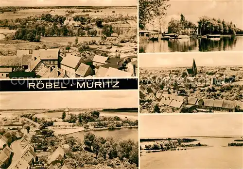 AK / Ansichtskarte Roebel_Mueritz Panorama Hafen Mecklenburgische Seenplatte Roebel Mueritz