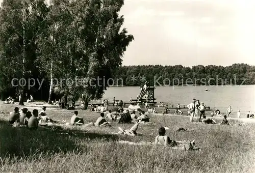 AK / Ansichtskarte Flecken_Zechlin Strandbad am Grossen Zechliner See Rheinsberger Seengebiet Flecken_Zechlin