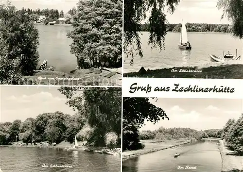 AK / Ansichtskarte Zechlinerhuette Schlabornsee Blick vom Campingplatz Segeln Kanal Zechlinerhuette