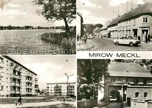 AK / Ansichtskarte Mirow Mirower See Mecklenburgische Seenplatte Ernst Thaelmann Strasse Neubauten Torhaus Mirow
