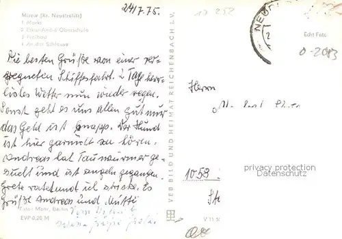 AK / Ansichtskarte Mirow Markt Etkar Andre Oberschule Freibad Schleuse Mirow