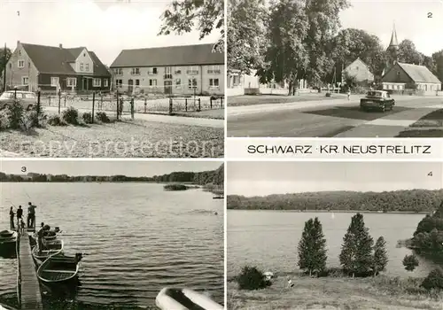 AK / Ansichtskarte Schwarz_Neustrelitz Ferienheim Ortsansicht Bootshafen Zetner See Schwarzer See Mecklenburgische Seenplatte Schwarz_Neustrelitz