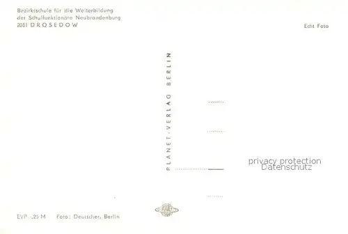 AK / Ansichtskarte Drosedow Bezirksschule fuer Weiterbildung der Schulfunktionaere Neubrandenburg Drosedow