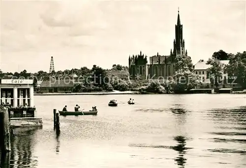 AK / Ansichtskarte Malchow Blick ueber den See zur Klosterkirche Malchow