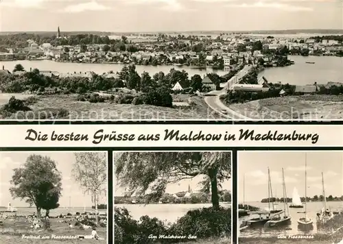 AK / Ansichtskarte Malchow Panorama Malchower See Fleesensee Mecklenburgische Seenplatte Seglerhafen Malchow