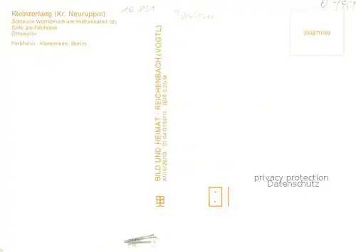 AK / Ansichtskarte Kleinzerlang Schleuse Wolfsbruch Huettenkanal Cafe am Paelitzsee Ortsmotiv Kleinzerlang