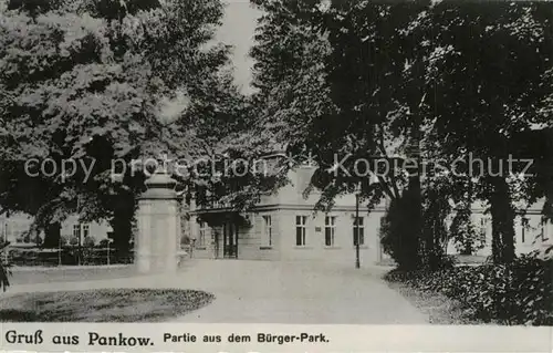 AK / Ansichtskarte Berlin Pankow B?rger Park Berlin Pankow