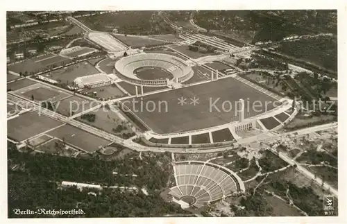 AK / Ansichtskarte Berlin Fliegeraufnahme Reichssportfeld mit Dietrich Eckart Freilichtb?hne Berlin