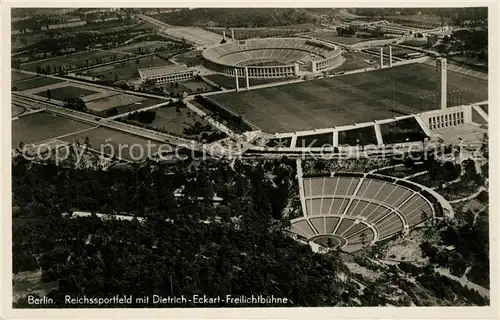 AK / Ansichtskarte Berlin Fliegeraufnahme Olympia Reichssportfeld Dietrich Eckart Freilichtb?hne Berlin