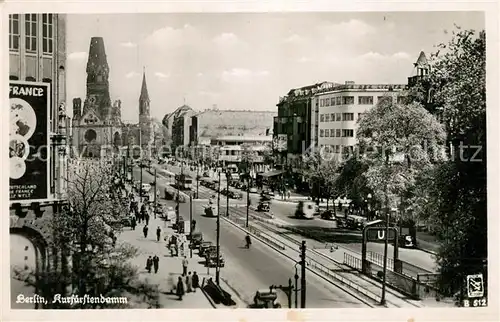 AK / Ansichtskarte Berlin Kurf?rstendamm Ged?chtniskirche Berlin
