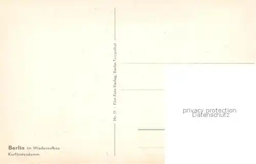 AK / Ansichtskarte Berlin im Wiederaufbau Kurf?rstendamm Berlin