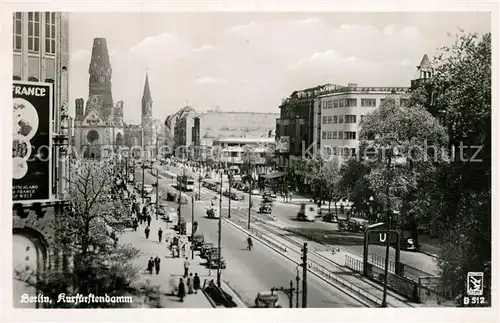 AK / Ansichtskarte Berlin Kurf?rstendamm Kaiser Wilhelm Ged?chtniskirche Berlin