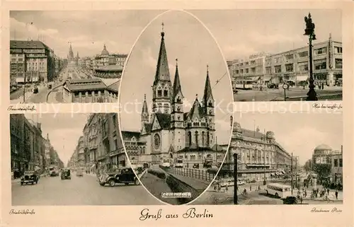AK / Ansichtskarte Berlin Kaiser Wilhelm Ged?chtniskirche Tauentzienstrasse Friedrichstrasse Potsdamer Platz Hardenbergstrasse Berlin