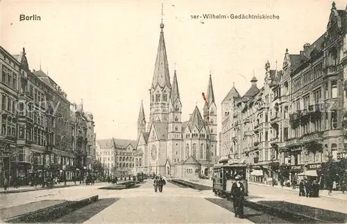 AK / Ansichtskarte Berlin Kaiser Wilhelm Ged?chtniskirche Strassenbahn Berlin