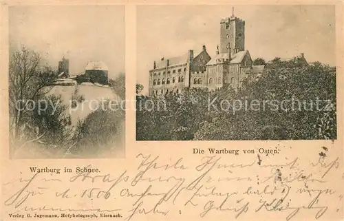 AK / Ansichtskarte Wartburg_Eisenach Von Osten und im Schnee Wartburg Eisenach
