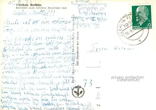 AK / Ansichtskarte Flecken_Zechlin Einfahrt zum Grossen Zechliner See Flecken_Zechlin