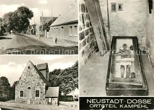 AK / Ansichtskarte Kampehl Neustadt Dosse Wehrkirche mit nicht verwestem Leichnam des Ritters von Kahlbutz in der Gruft Kampehl
