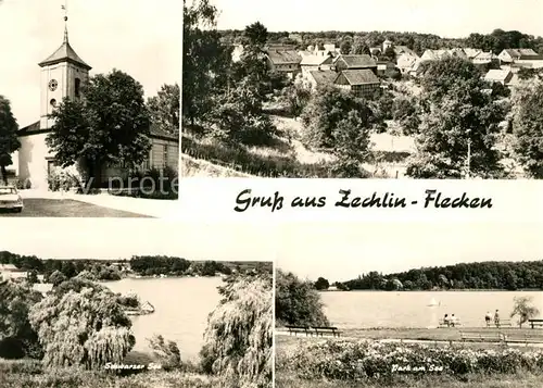 AK / Ansichtskarte Zechlin_Flecken Schwarzer See Park am See Zechlin_Flecken