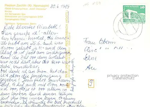 AK / Ansichtskarte Flecken_Zechlin Erholungsheim Adolf Giesecke Schwarzer See Wohnboote Campingplatz  Flecken_Zechlin