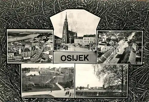 AK / Ansichtskarte Osijek_Croatia Kirche Stadtansichten Osijek Croatia