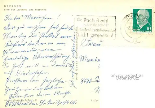 AK / Ansichtskarte Dresden Fliegeraufnahme Loschwitz Blasewitz Dresden