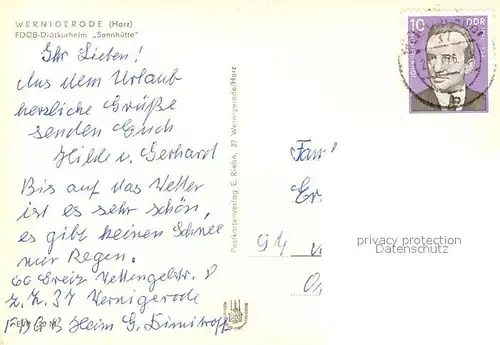 AK / Ansichtskarte Wernigerode_Harz FDGB Diaetkurheim Sennhuette Wernigerode Harz