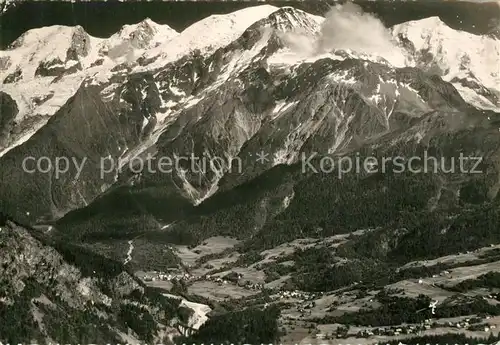 AK / Ansichtskarte Les_Houches Mont Blanc Panorama Les_Houches