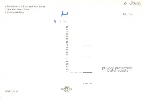 AK / Ansichtskarte Neubrandenburg Hochhaus Karl Marx Platz Wasserspiele Stadtpanorama Neubrandenburg