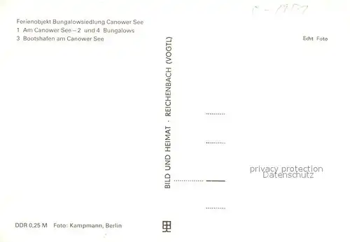 AK / Ansichtskarte Kleinzerlang Ferienobjekt Canower See Bungalows Bootshafen Kleinzerlang