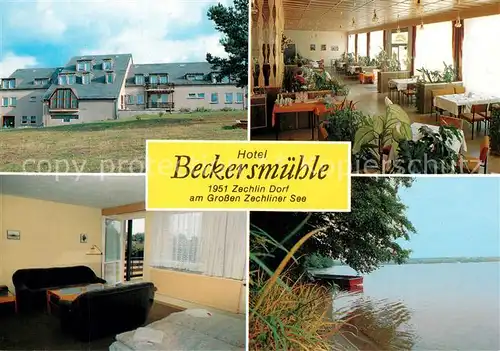 AK / Ansichtskarte Zechlin_Flecken Hotel Restaurant Beckersmuehle am Grossen Zechliner See Rheinsberger Seenplatte Zechlin_Flecken