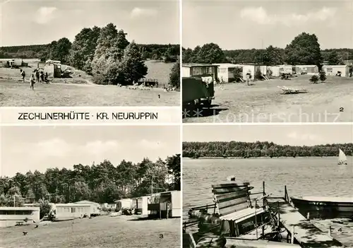 AK / Ansichtskarte Zechlinerhuette Campingplatz Berner Land Sportwiese Bungalows Bikowsee Zechlinerhuette