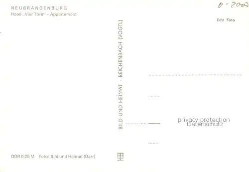 AK / Ansichtskarte Neubrandenburg Hotel Vier Tore Appartement Neubrandenburg