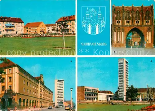 AK / Ansichtskarte Neubrandenburg Neubauten Suedstadt Stargarder Tor Hotel Vier Tore Hochhaus Haus der Kultur und Bildung Neubrandenburg