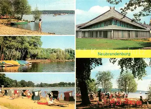 AK / Ansichtskarte Neubrandenburg Kulturpark Tollensesee Bootshafen Freibad Badestrand Stadthalle Kulturpark HOG Badehaus Neubrandenburg