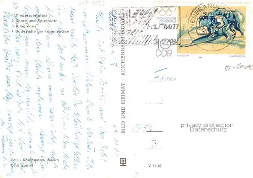 AK / Ansichtskarte Neubrandenburg Campingplatz Badestelle Tollensesee Spielplatz Bungalows Neubrandenburg