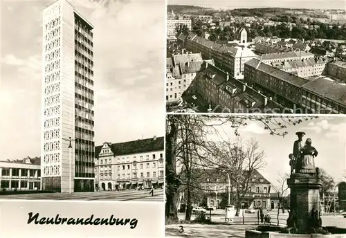 AK / Ansichtskarte Neubrandenburg Hochhaus Haus der Kultur und Bildung Stadtpanorama Mudder Schulten Brunnen Neubrandenburg