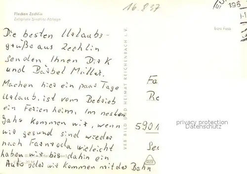 AK / Ansichtskarte Flecken_Zechlin Camping Zeltplatz Siedlitz Ablage Flecken_Zechlin