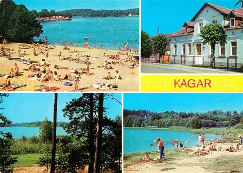 AK / Ansichtskarte Kagar Badestrand Grosser Zechliner See Ferienheim Bramer See Grosser Zermitten Rheinsberger Seenplatte Kagar