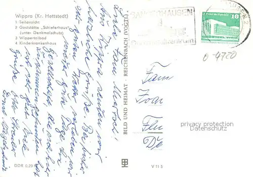 AK / Ansichtskarte Wippra Restaurant Schieferhaus Wippertalbad Kinderkrankenhaus Freibad Wippra