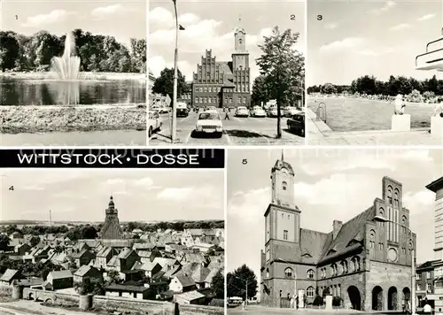 AK / Ansichtskarte Wittstock Dosseteich Rathaus Ernst Th?lmann Platz Schwimmbad  Wittstock