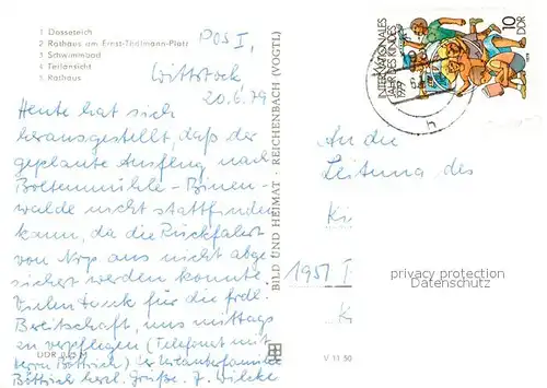 AK / Ansichtskarte Wittstock Dosseteich Rathaus Ernst Th?lmann Platz Schwimmbad  Wittstock