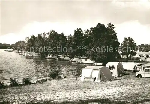 AK / Ansichtskarte Flecken_Zechlin Camping Wohnboote  Grosser Zechliner See Flecken_Zechlin