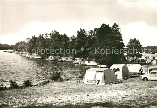 AK / Ansichtskarte Flecken_Zechlin Camping Wohnboote  Grosser Zechliner See Flecken_Zechlin