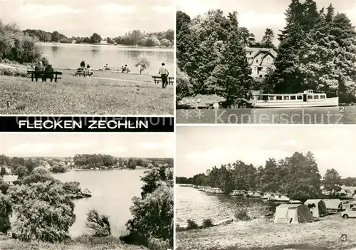 AK / Ansichtskarte Flecken_Zechlin Schwarzer See Erholungsheim Eisenh?he Wohnboote Camping Grosser Zechliner See Flecken_Zechlin