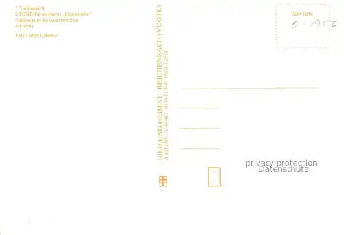 AK / Ansichtskarte Flecken_Zechlin Kreis Neurupping Ferienheim Eisenh?he Schwarzer See Kirche Flecken_Zechlin